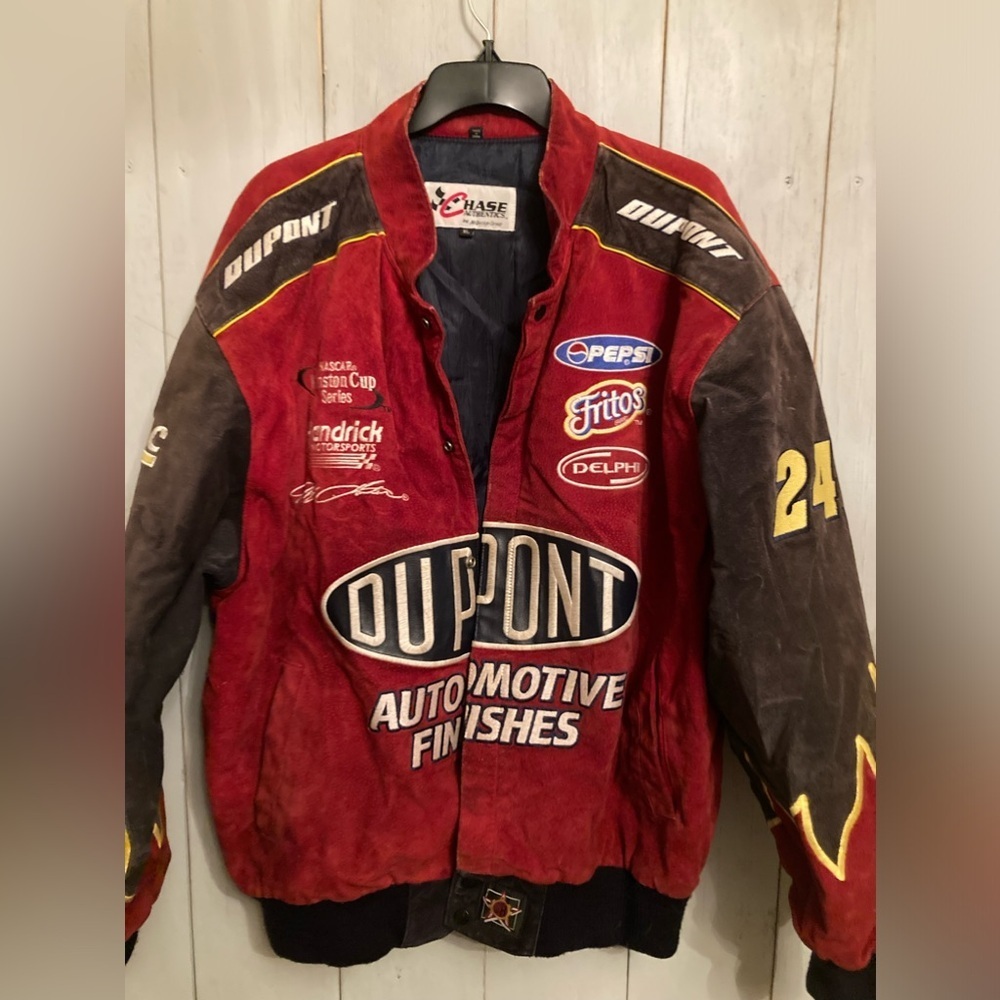 Chase Authentics Jeff Gordon #24 Dupont Racing Suede Leather Jacket NASCAR XL